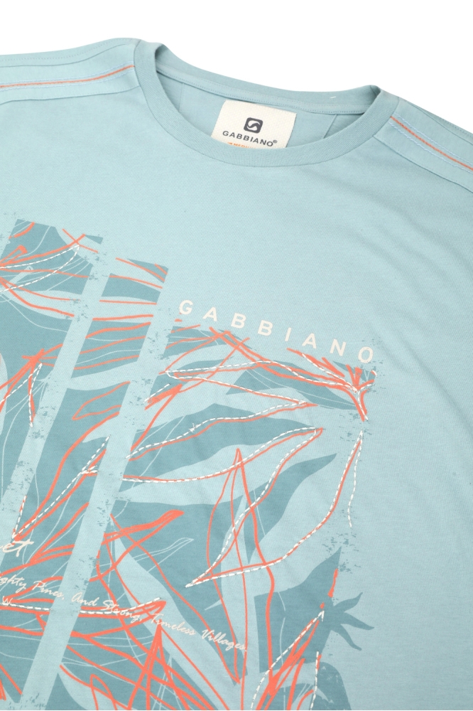 FRONT PRINTED T SHIRT 155913 OCEAN BLUE